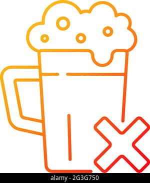 Avoid alcohol gradient linear vector icon Stock Vector