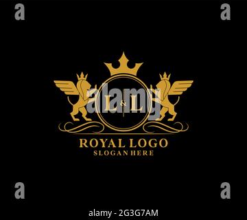 Initial letter LL royal luxury logo template Stock Vector Image & Art ...