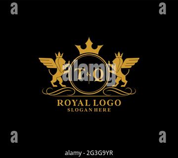 TQ Letter Lion Royal Luxury Logo template in vector art for luxurious ...