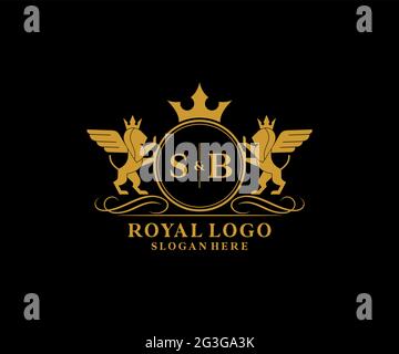SB Letter Royal Luxury Logo template in vector art for luxurious ...