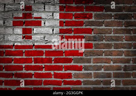 Brick wall texture with flag Stock Photo