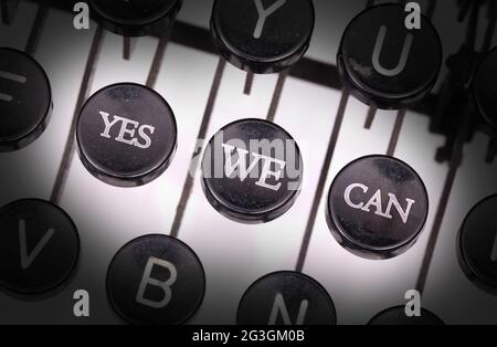 Typewriter with special buttons Stock Photo