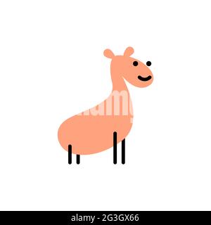 Giraffe. Vector logo in bold line style Stock Vector