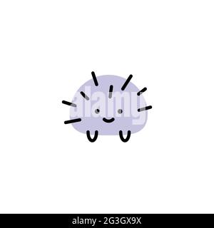 Hedgehog. Vector logo in bold line style Stock Vector