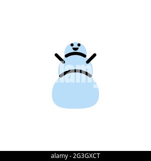 Snowman. Vector logo in bold line style Stock Vector