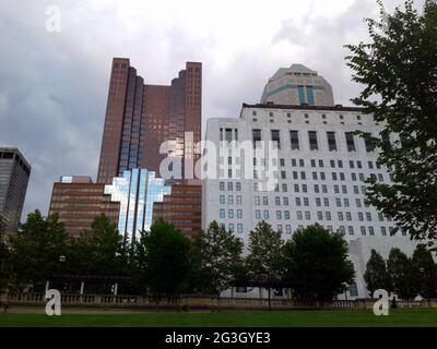 Downtown Columbus, Ohio the Capital of the state. Stock Photo