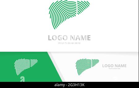 Liver human organ logo. Liver anatomy logotype design template. Stock Vector