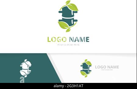 Green spinal diagnostic center logotype design. Vector natural spine logo. Stock Vector