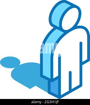 Man isometric icon. User, human 3D line symbol. Stock Vector