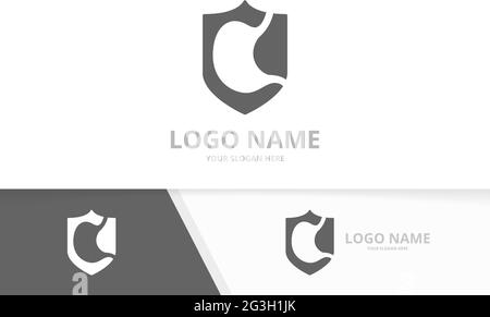 Vector stomach and book logo combination. Unique gastrointestinal tract and library logotype design template. Stock Vector