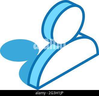 User isometric icon. Human, person, man 3D line symbol. Stock Vector