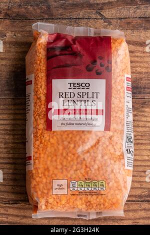 Tesco shop red lentils