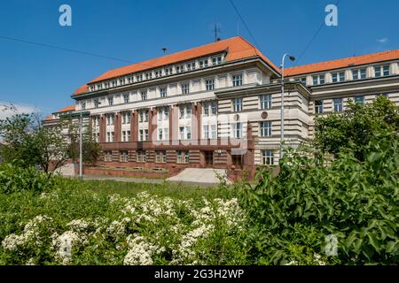 High Court in Prague and High Public Prosecutor’s Office, with entrance to the building, Pankrác, Prague, Czech republic, Europe Stock Photo