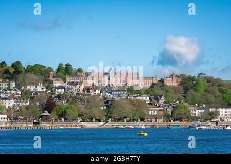 Dartmouth UK Naval College, view of the Britannia Royal Naval College building, a naval officer training establishment in Dartmouth Devon, England, UK Stock Photo