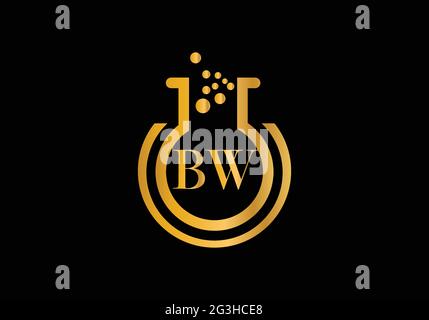 Initial Laboratory with Letter B W Creative Modern Business Typography Vector Template. Stock Vector