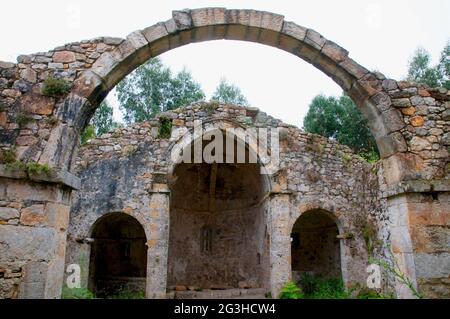 Ruins of Tina monastery. Pimiango, Asturias, Spain. Stock Photo