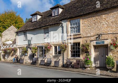 The Castle Inn - a 12th century country inn, Castle Combe, Wiltshire, England, UK Stock Photo