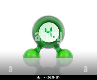 Small green plastic object with a digital display Stock Photo
