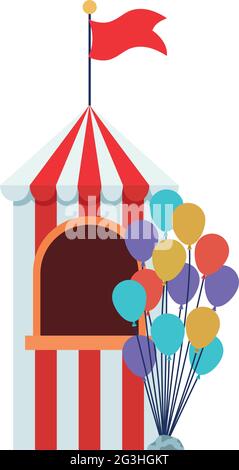tent balloons booth fun fair carnival vector illustration Stock Vector ...