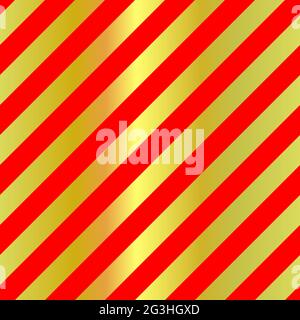 Seamless vector sparkling pattern. Diagonal repeating red and gold stripes. Holiday classic illustration for posters, backgrounds, wallpapers, wrappin Stock Vector