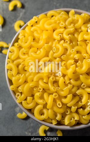 Dry Organic Elbow Macaroni Pasta Ready to Cook Stock Photo