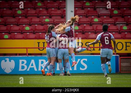 Walsall, England 24 April 2021. Barclays FA Women's Super League match between Aston Villa Women and Bristol City Women, played at the Banks's Stadium. Stock Photo