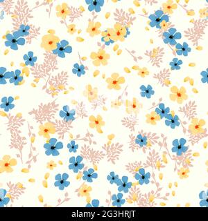Elegant floral pattern in small flower. Liberty style. Floral seamless background for fashion prints. Ditsy print. Seamless vector texture. Spring bou Stock Vector