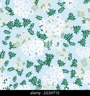 Elegant floral pattern in small flower. Liberty style. Floral seamless background for fashion prints. Ditsy print. Seamless vector texture. Spring bou Stock Vector
