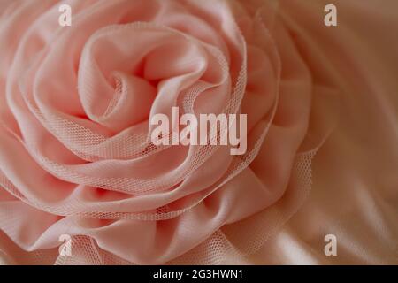Pink rose and luxury pattern of fabric background. Rose fabrics handcraft on pink fabric Stock Photo