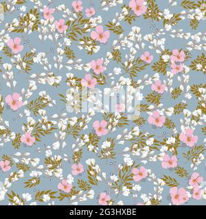 Elegant floral pattern in small flower. Liberty style. Floral seamless background for fashion prints. Ditsy print. Seamless vector texture. Spring bou Stock Vector