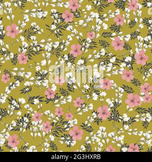 Elegant floral pattern in small flower. Liberty style. Floral seamless background for fashion prints. Ditsy print. Seamless vector texture. Spring bou Stock Vector