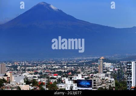Puebla, Mexico and Popocatepetl Volcano  Copyright 2021 © Sam Bagnall Stock Photo
