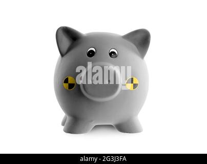 Ceramic piggy bank (crash test dummy) Stock Photo