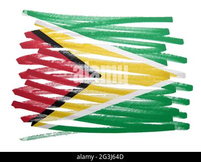 Flag illustration - Guyana Stock Photo