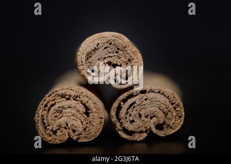 Dried bark strips of Cinnamon Stock Photo