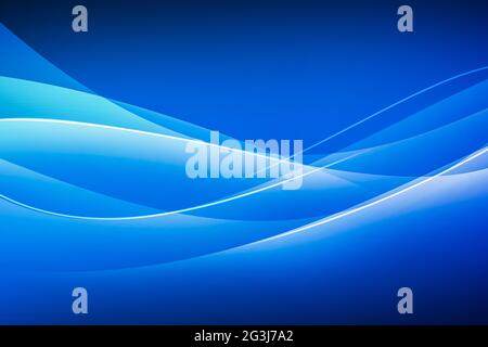 Modern Blue Shapes Abstract Background with Glowing Stripes and random futuristic shapes. New elegant background wallpaper concept Stock Photo