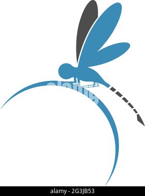 Dragonfly logo icon design concept template illustration vector Stock Vector