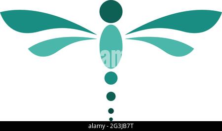 Dragonfly logo icon design concept template illustration vector Stock Vector