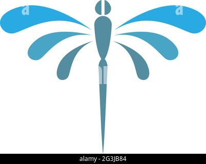 Dragonfly logo icon design concept template illustration vector Stock Vector