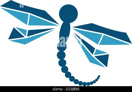 Dragonfly logo icon design concept template illustration vector Stock Vector