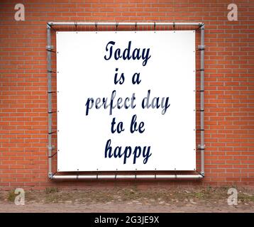 Today is the perfect day to be happy inspirational quote - handwriting ...