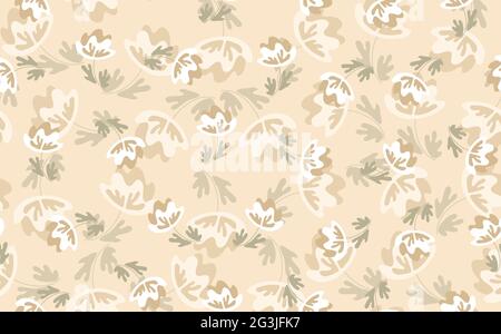Seamless floral pattern based on traditional folk art ornaments. Colorful flowers on light background. Scandinavian style. Sweden nordic style. Vector Stock Vector
