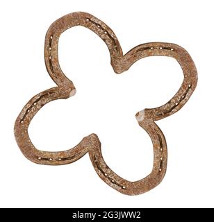 Horseshoes forming a clover leaf Stock Photo