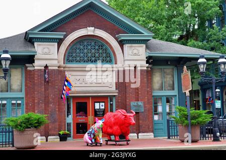 Paducah, Kentucky, USA. The historic William Clark Market House in downtown Paducah. Stock Photo