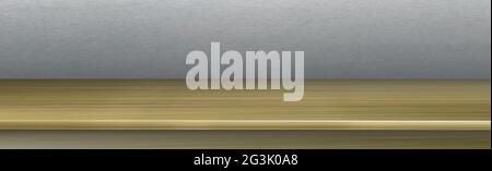 Realistic yellow wood table top on gray background - Vector illustration Stock Vector