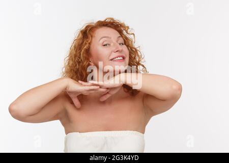 Playing mature woman Stock Photo