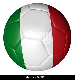 Soccer ball with Italian flag Stock Photo