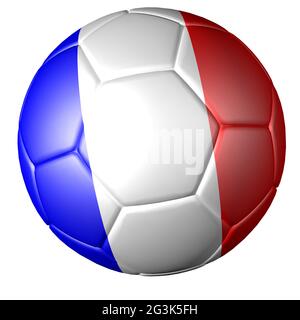 Soccer football with French flag Stock Photo
