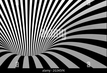 Abstract black and white tunnel Stock Photo
