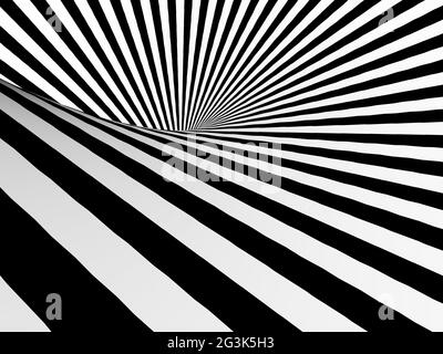 Abstract black and white tunnel Stock Photo